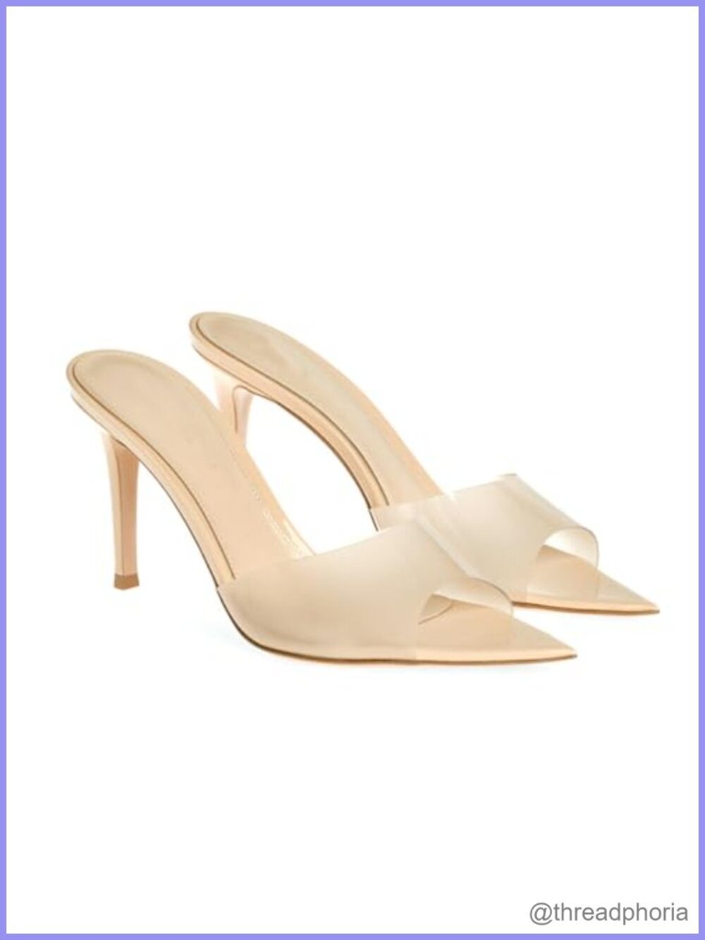 Patent Leather Pointed Open Toe Stiletto Heel Slide Sandals Slip On Mules